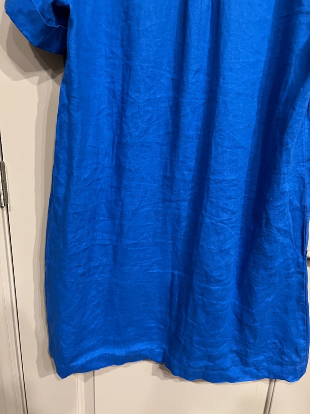 J. Jill Love Linen Bright Royal Blue Linen Collared Lagenlook Tunic Dress - Picture 10 of 10